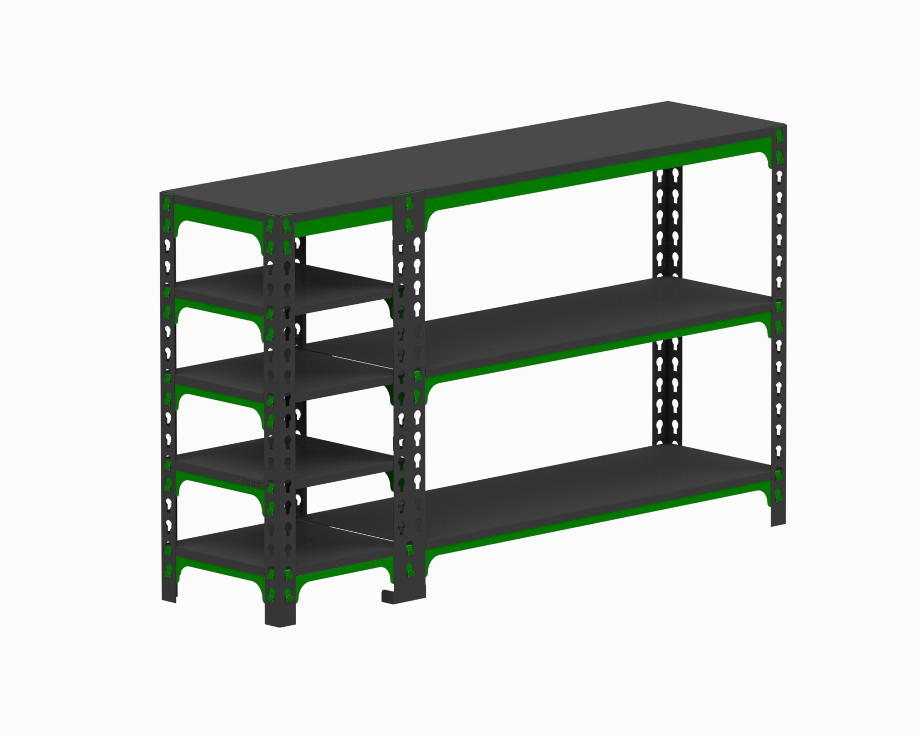 

Стол-верстак Metalex SVBP951460, 950х1400х600, с боковыми полками, Зеленый;серый