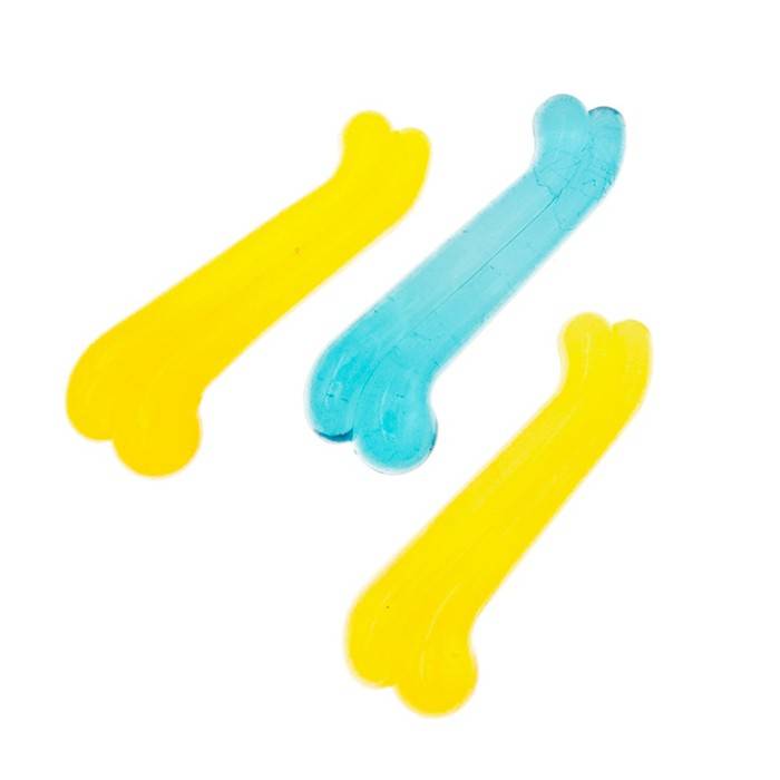 Игрушка для собак Jack&King Косточка желто-голубая 9,5 см