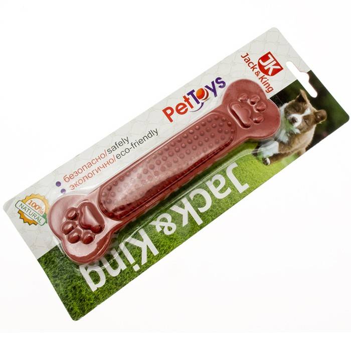 Игрушка для собак Jack&King Косточка бордовая 16 см