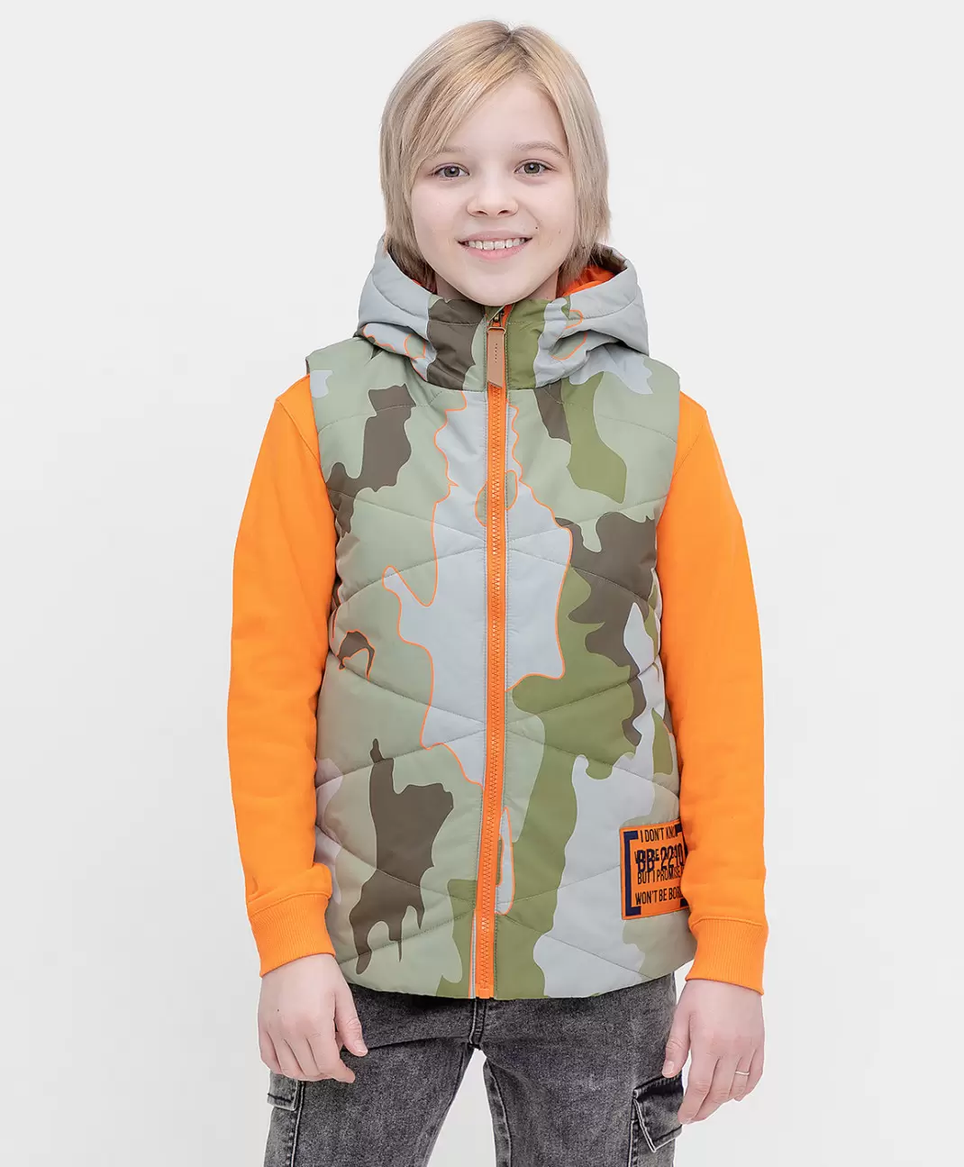 

Жилет детский Button Blue 122BBBJC470, хаки, 134, 122BBBJC470