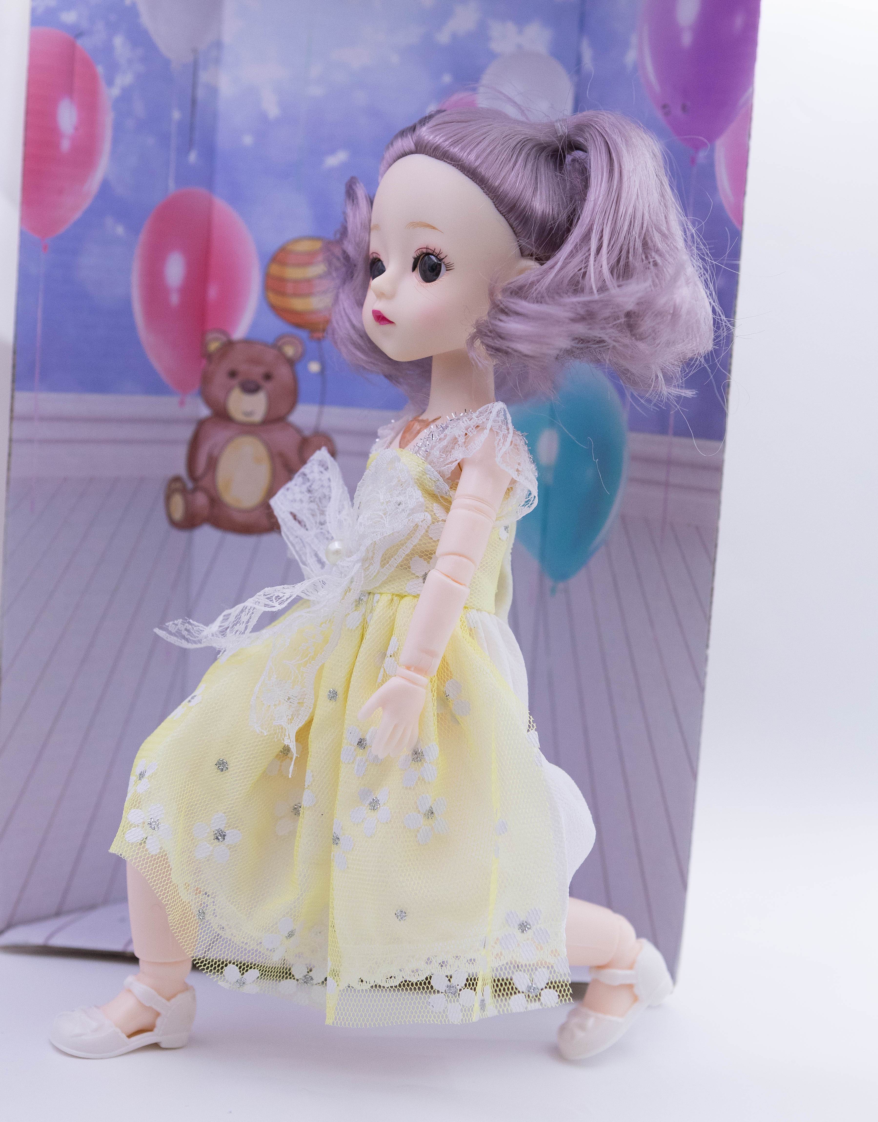 Кукла в жёлтом платье, шарнирная, 30 см кукла игроника в клетчатом платье шарнирная 30 см