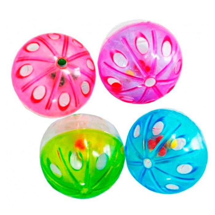 Игрушка для кошек Уют Мяч-погремушка с цветными шариками прозрачный 4,3 см 50 шт