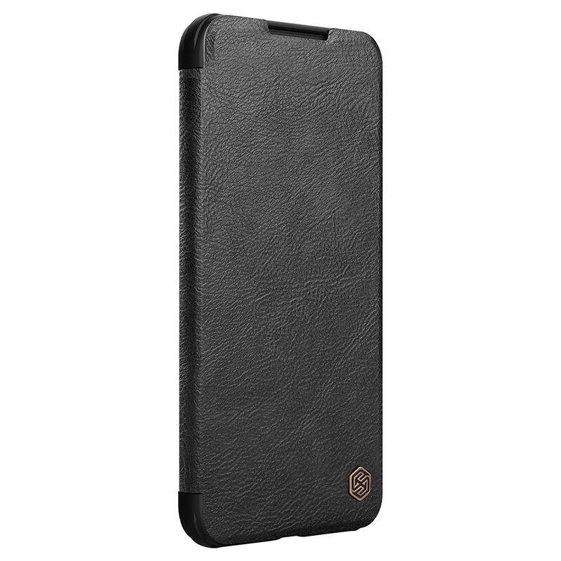 фото Кожаный чехол-книжка nillkin leather qin pro для samsung galaxy s22 (черный)