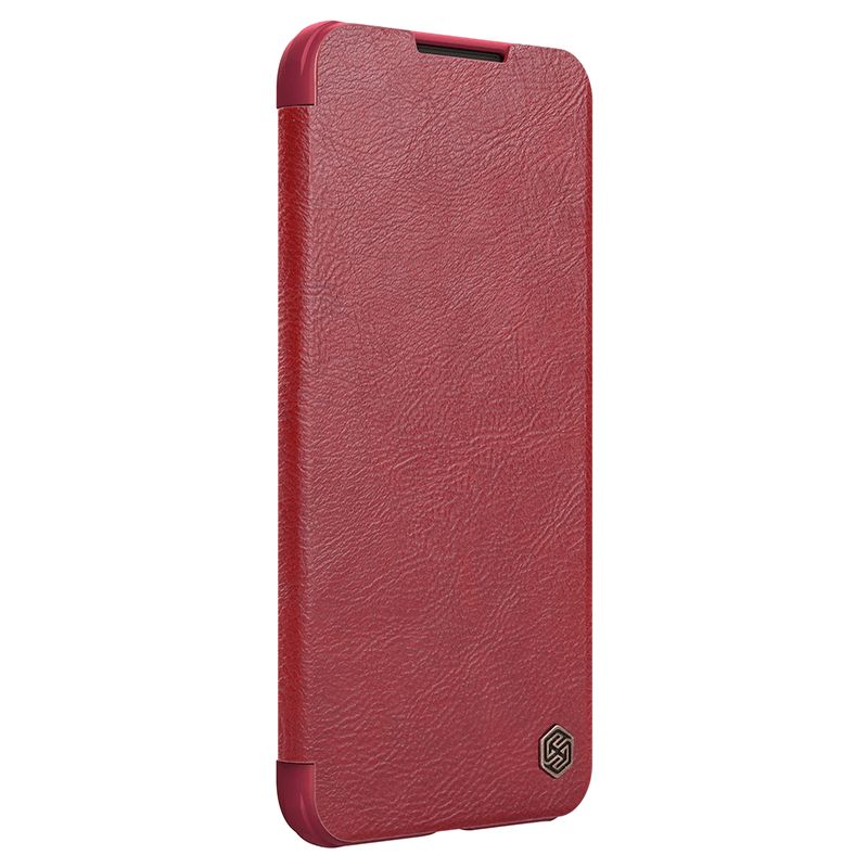 Кожаный чехол-книжка Nillkin Leather Qin Pro для Samsung Galaxy S22 (красный)