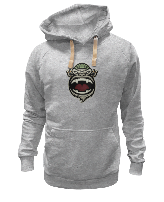 

Толстовка унисекс Printio Обезьяна (monkey) серая XS, Обезьяна (monkey)