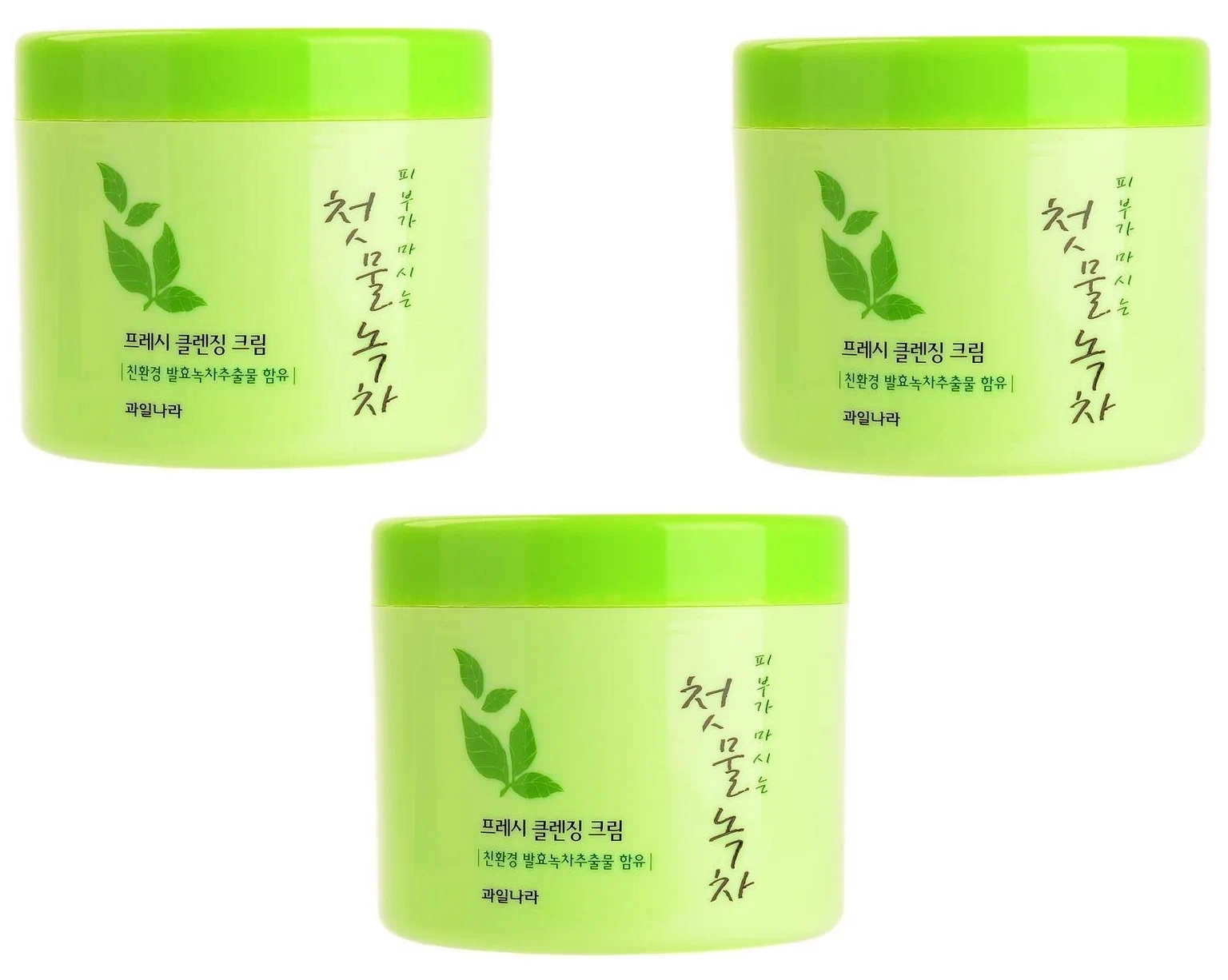 Крем WELCOS Green Tea Fresh Cleansing Cream 300 г 3 шт