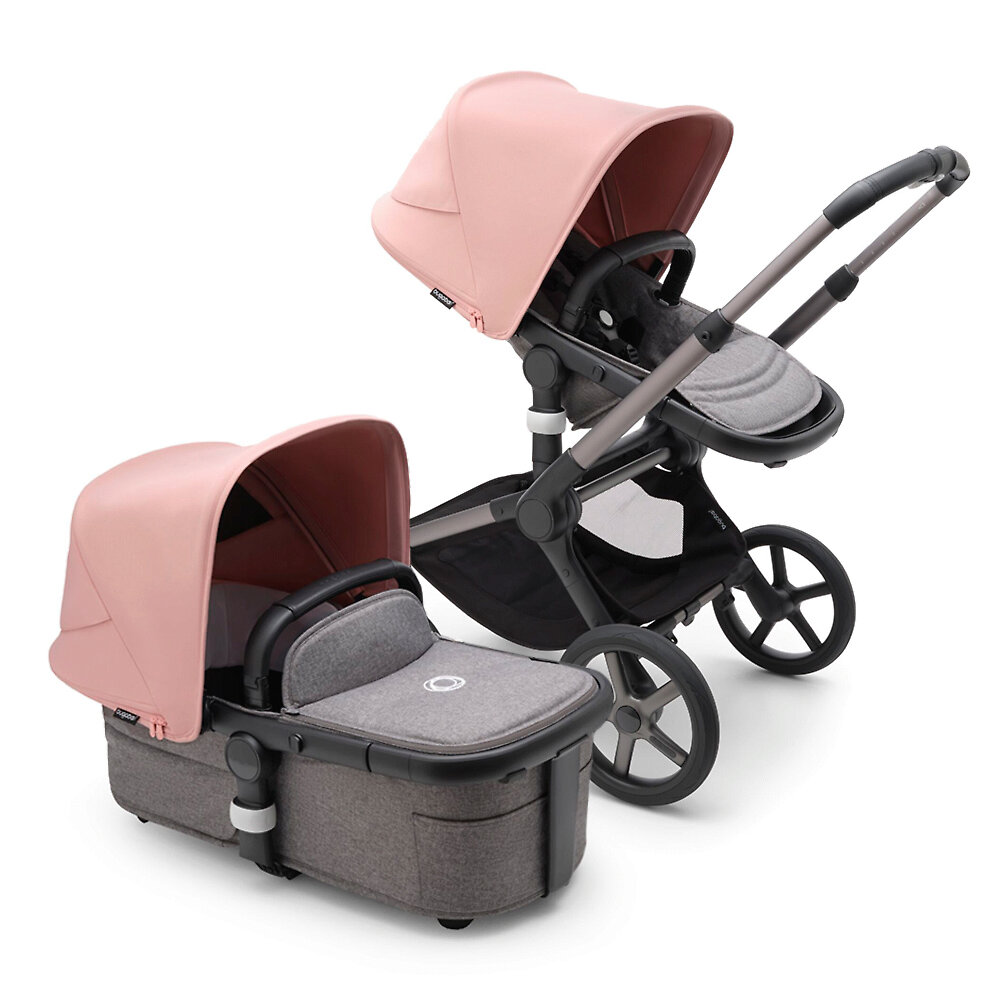 

Коляска 2в1 Bugaboo Fox 5 Graphite, цвет Grey Melange-Morning Pink, Fox 5 Graphite