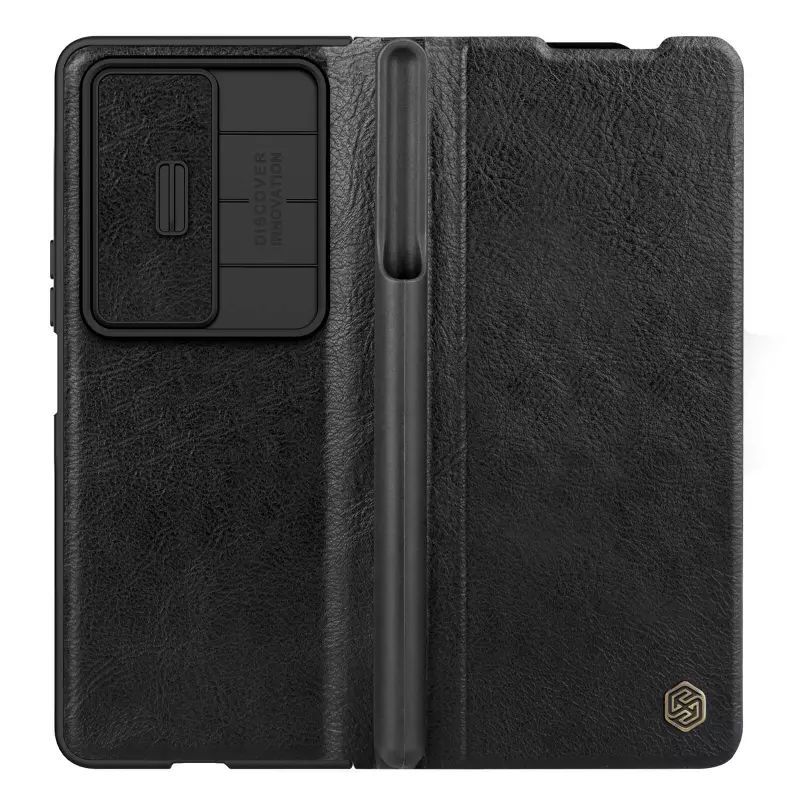 Кожаный чехол-книжка Nillkin Leather Qin Pro для Samsung Galaxy Z Fold 4 (черный)