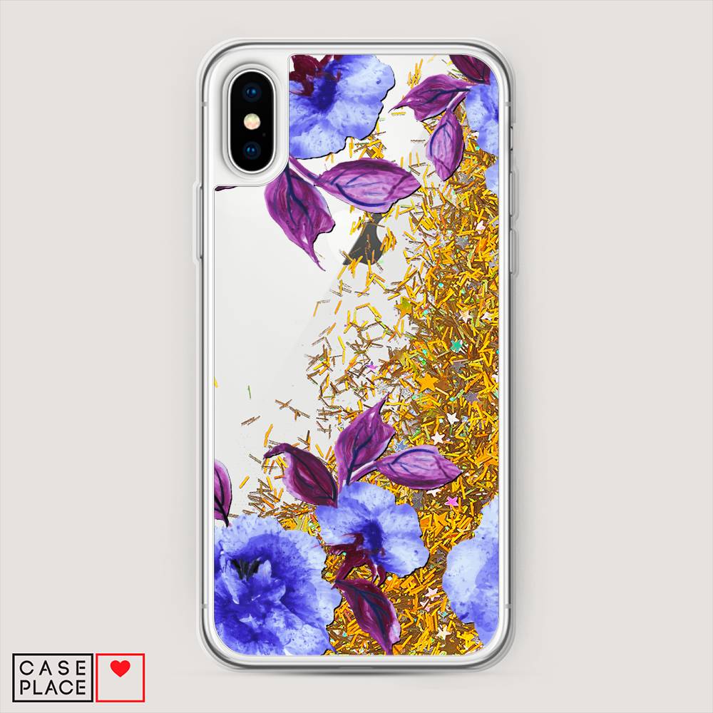 

Жидкий чехол с блестками "Цветочная фантазия 5" на Apple iPhone XS Max (10S Max), 11990-1