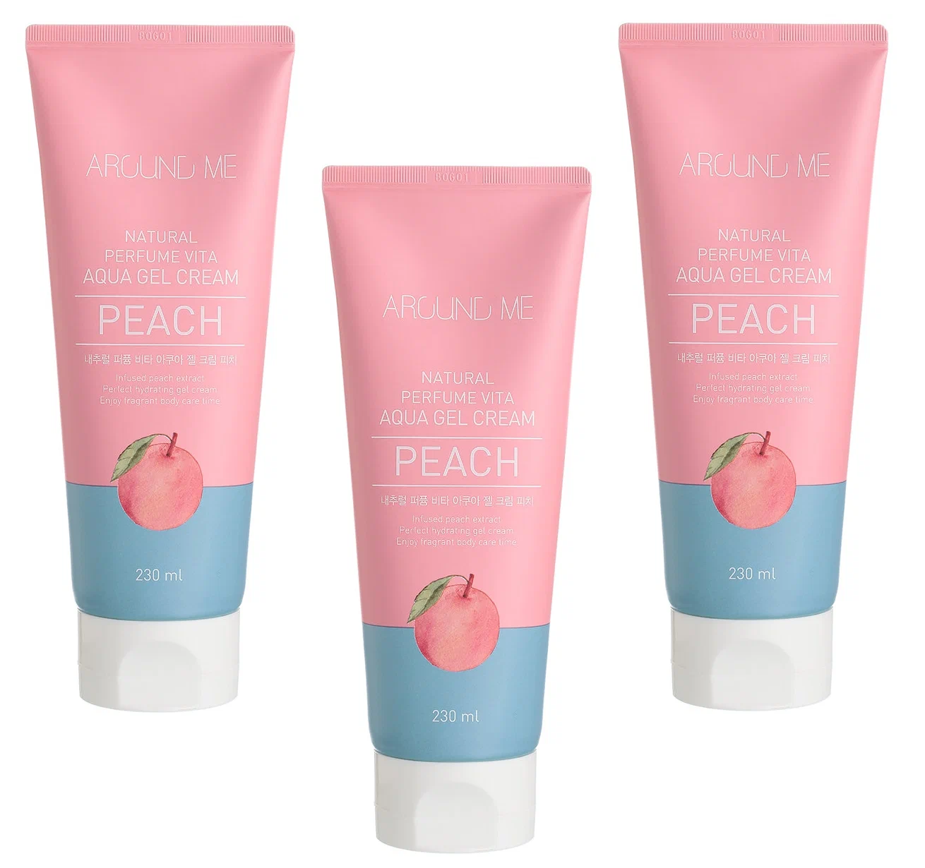 Крем-гель для тела WELCOS с экстрактом персика Vita Aqua Gel Cream Peach, 230 мл, 3 шт