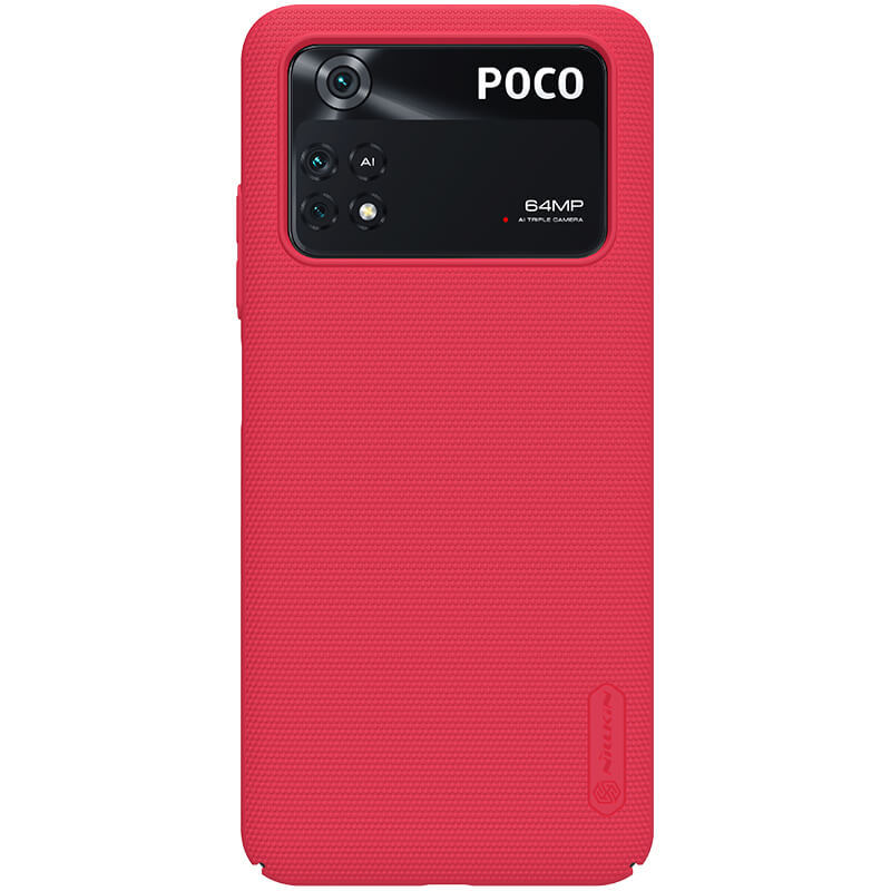 Накладка Nillkin Super Frosted Shield для Xiaomi Poco M4 Pro 4G (красный)