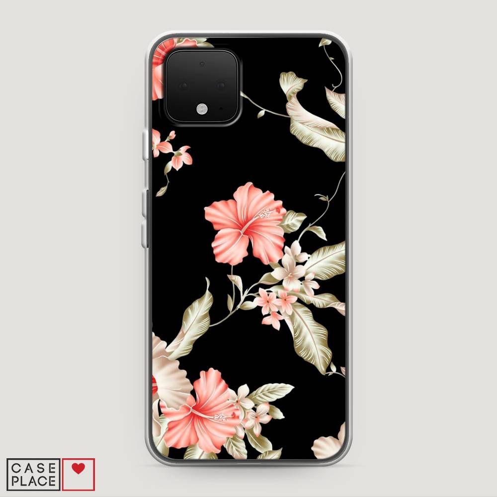 

Чехол Awog на Google Pixel 4 "Цветы на черном", Разноцветный, 270250-8