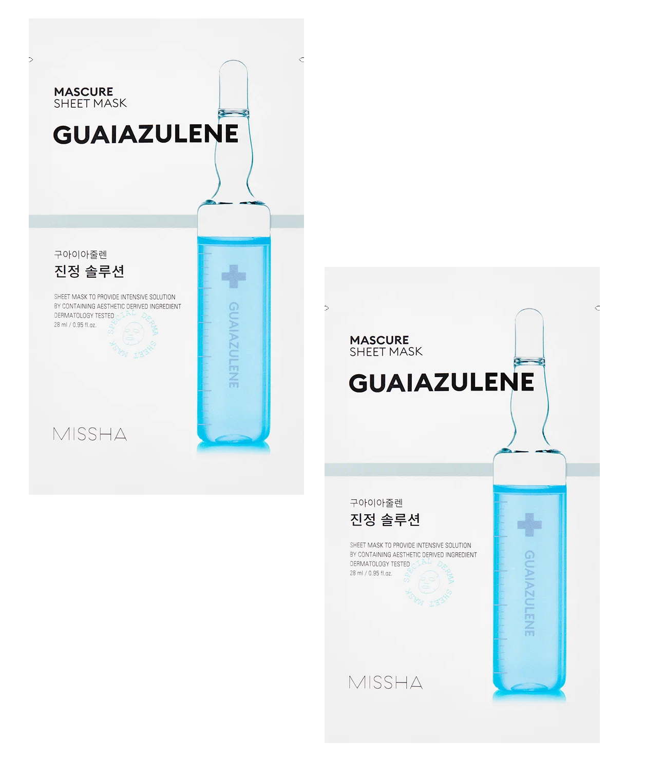 

Маска Missha Релакс с гвайазуленом успокаивающего действия 28 мл 2 шт, Mascure Calming solution sheet mask Guaiazulene