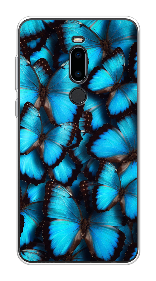 

Чехол на Meizu M8 "Тропическая бабочка 2", Голубой;черный, 73150-1