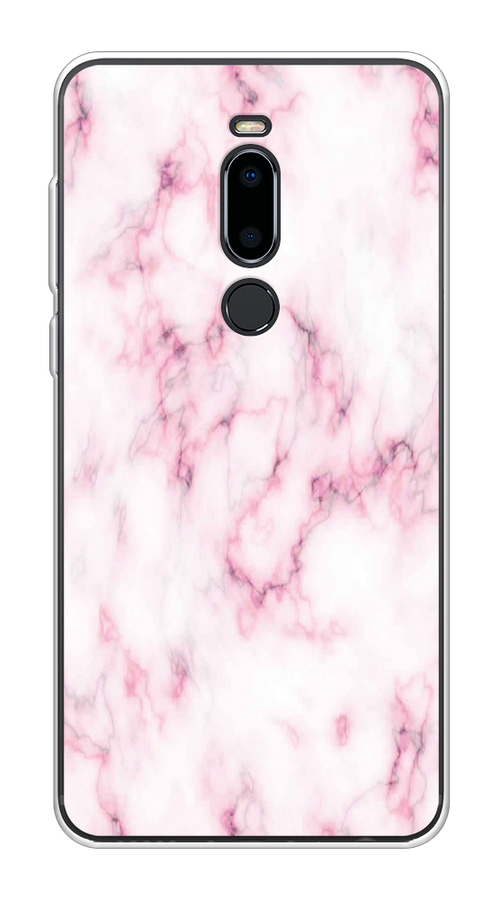 

Чехол на Meizu M8 "Мрамор с розовым", Белый;розовый, 73150-1