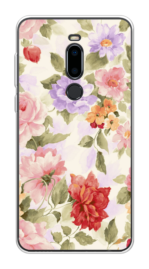 

Чехол на Meizu M8 "Акварельные пионы", Розовый;бежевый, 73150-1