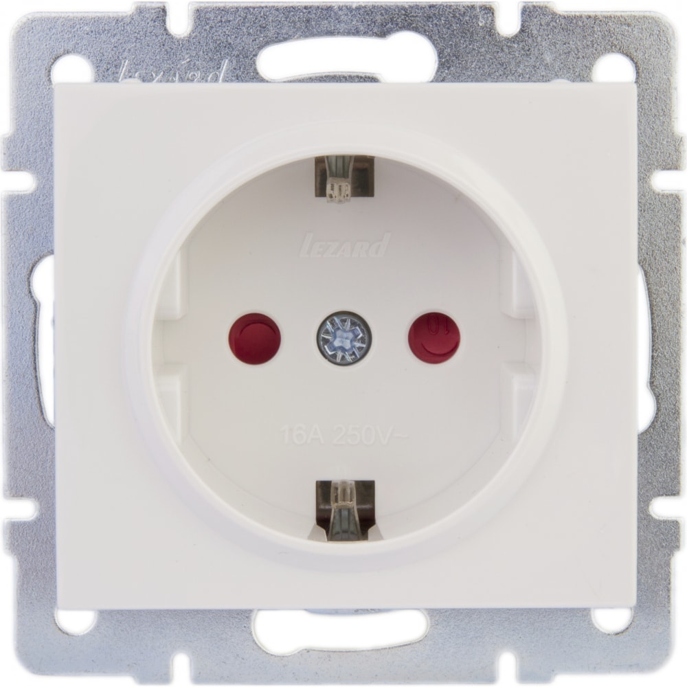 

Розетка LEZARD RAIN с защитой от детей керамика белая 703-0288-124