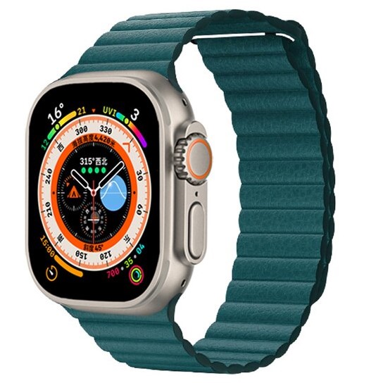 Ремешок для смарт-часов Leather Co Apple Watch 42/44/45mm, черный