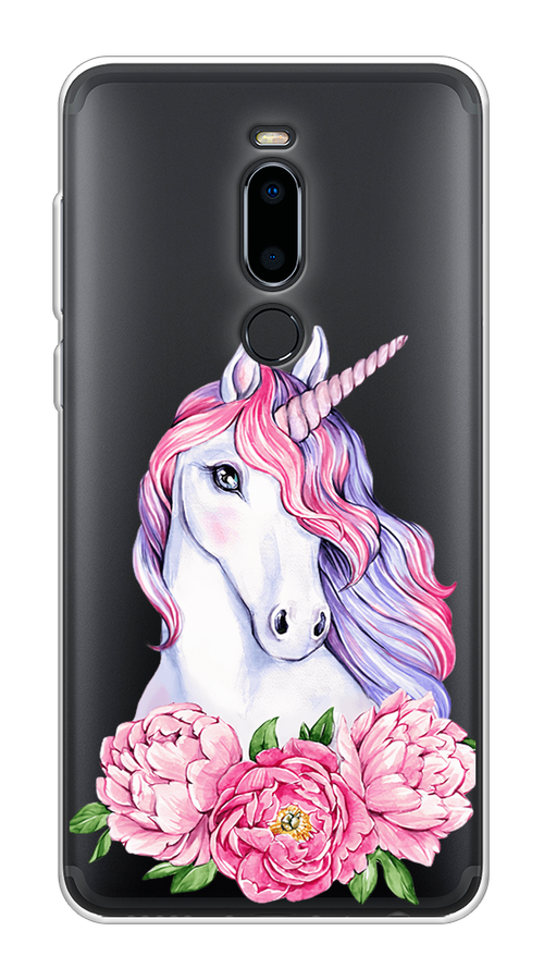 

Чехол на Meizu M8 "Единорог с пионами", Розовый;белый;зеленый, 73150-1