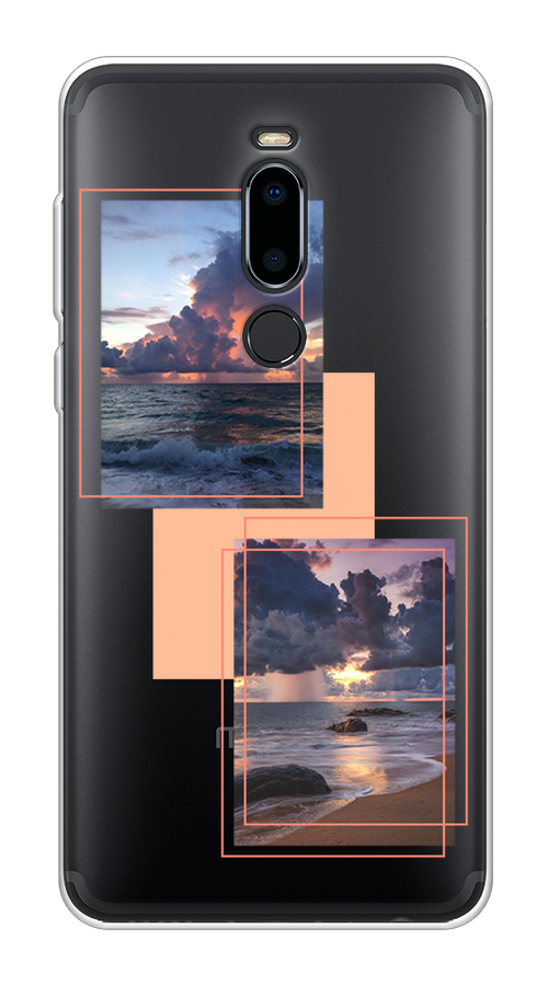 

Чехол на Meizu M8 "Sky collage", Розовый;прозрачный;синий, 73150-1