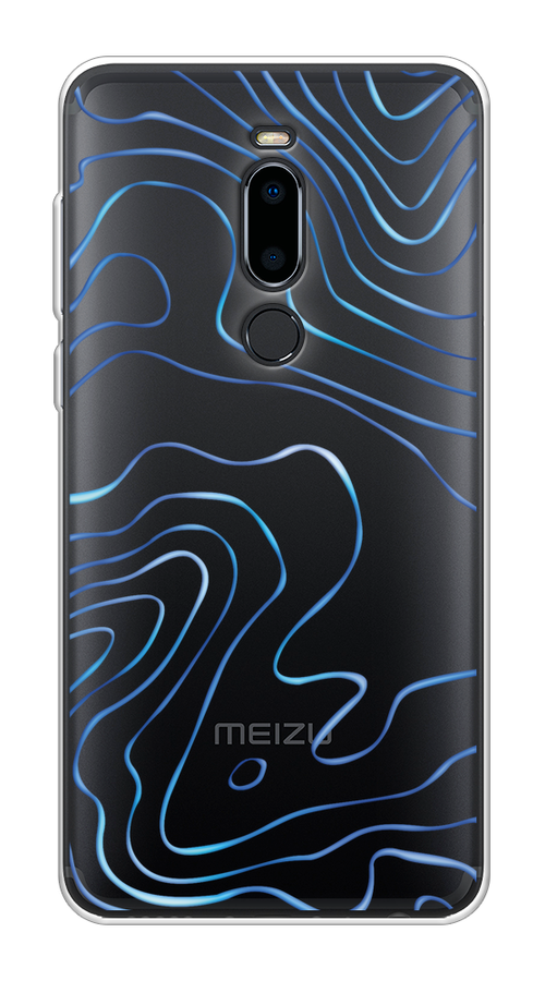 

Чехол на Meizu M8 "Blue lines", Прозрачный;синий, 73150-1