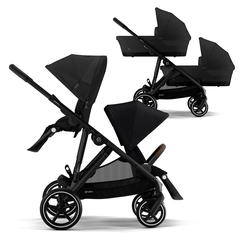 

Коляска для двойни 2в1 Cybex Gazelle S, цвет Moon Black-Deep Black, Gazelle S