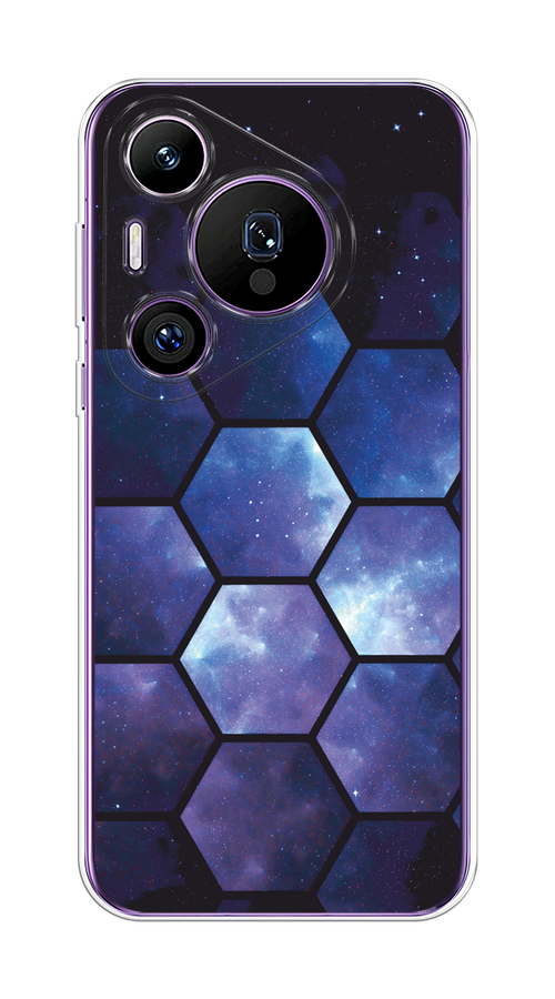

Чехол на Huawei Pura 70 Pro/70 Pro Plus "Соты космос", Черный;фиолетовый, 6124450-1