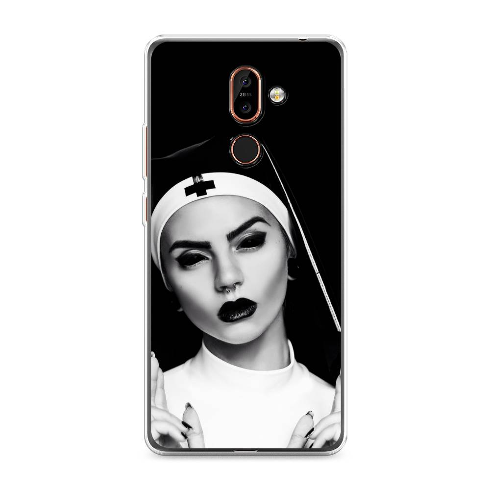 

Чехол Awog на Nokia 7 plus / Нокиа 7 plus "Черная монашка", Серый;черный, 121050-9