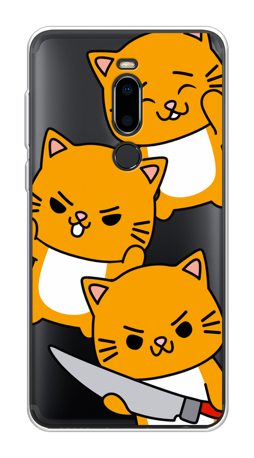 

Чехол на Meizu M8 "Опасные котики", Оранжевый;серый;белый, 73150-1