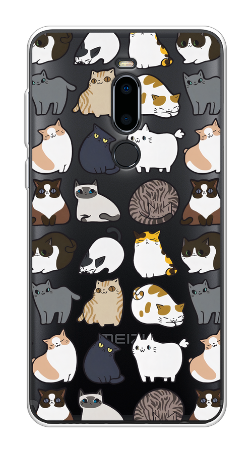 

Чехол на Meizu M8 "Милые котики", Прозрачный;белый;серый, 73150-1
