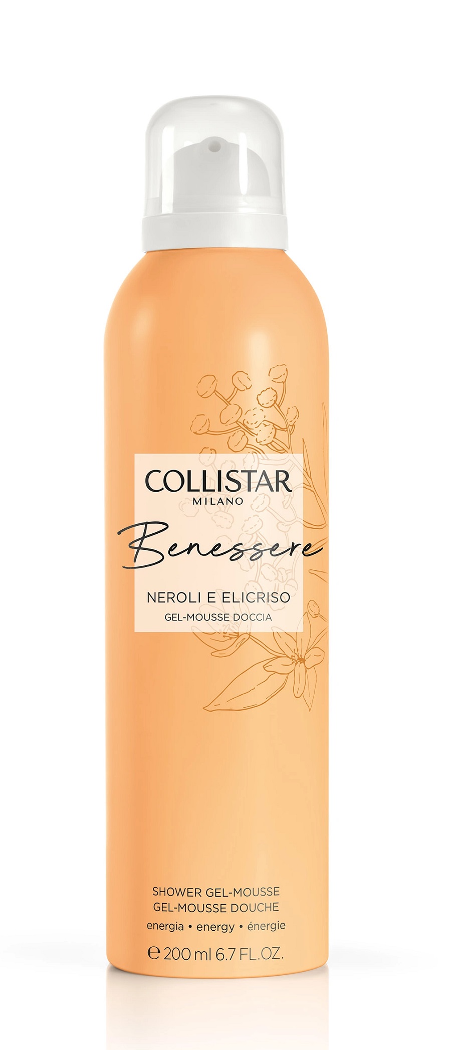 

Гель-мусс Collistar для душа Benessere Neroli Elicriso Shower 200 мл, Benessere Neroli+Elicriso Shower Gel-Mousse