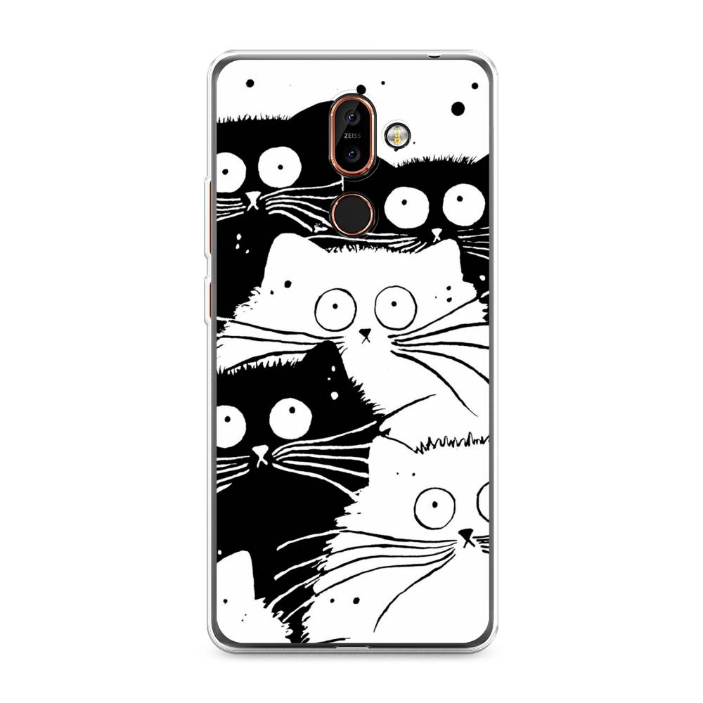 

Чехол Awog на Nokia 7 plus / Нокиа 7 plus "Коты черно-белые", Черный;белый, 121050-2