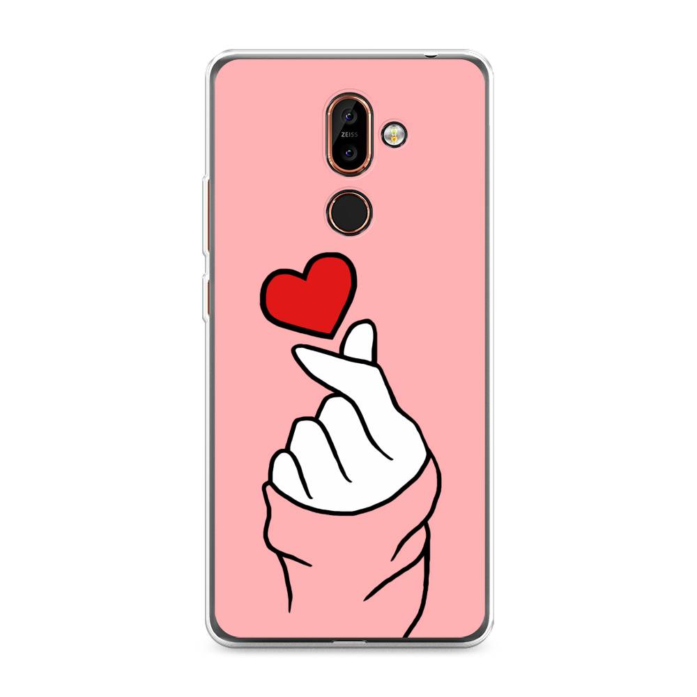 

Чехол Awog на Nokia 7 plus / Нокиа 7 plus "Милое сердечко", Белый;красный;черный, 121050-7
