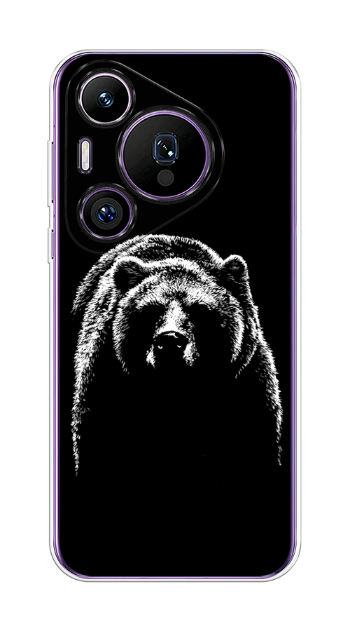 

Чехол на Huawei Pura 70 Pro/70 Pro Plus "Медведь в ночи", Белый;черный, 6124150-1
