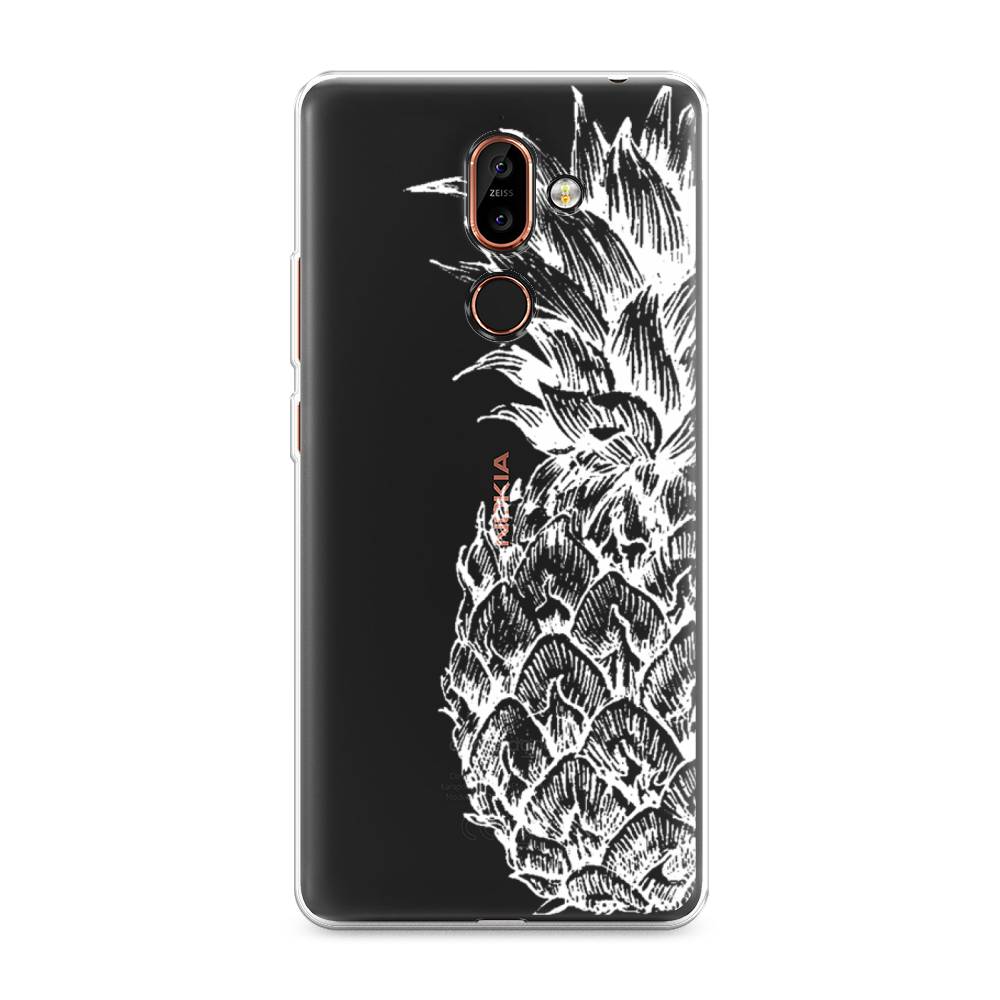 

Чехол Awog на Nokia 7 plus / Нокиа 7 plus "Ананас графика белая", Белый, 121050-10