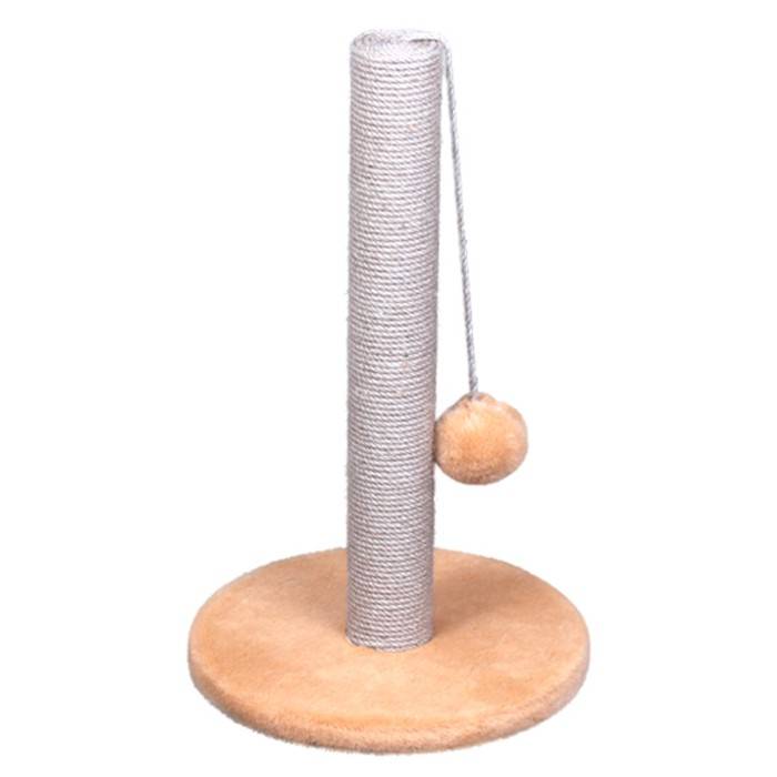 Когтеточка Кот Лукас столбик джутовый на меховом основании круглый 30х30х50 см