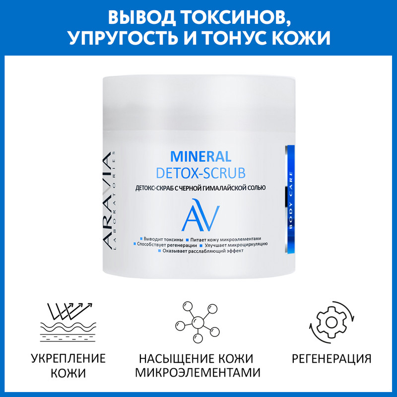 Скраб для тела ARAVIA Professional Mineral Detox-Scrub с черной гималайской солью 300 мл