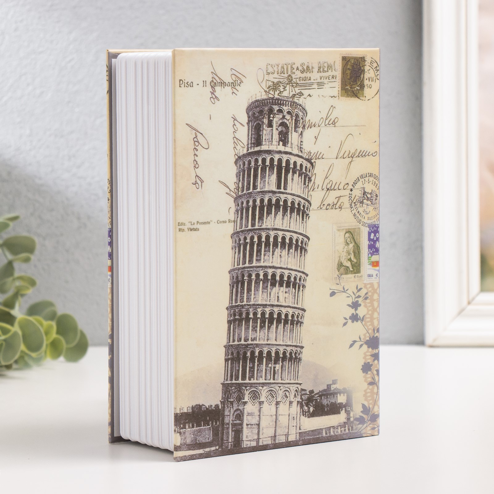 

Шкатулка книга Пизанская башня 5,5х12х18 см, Разноцветный