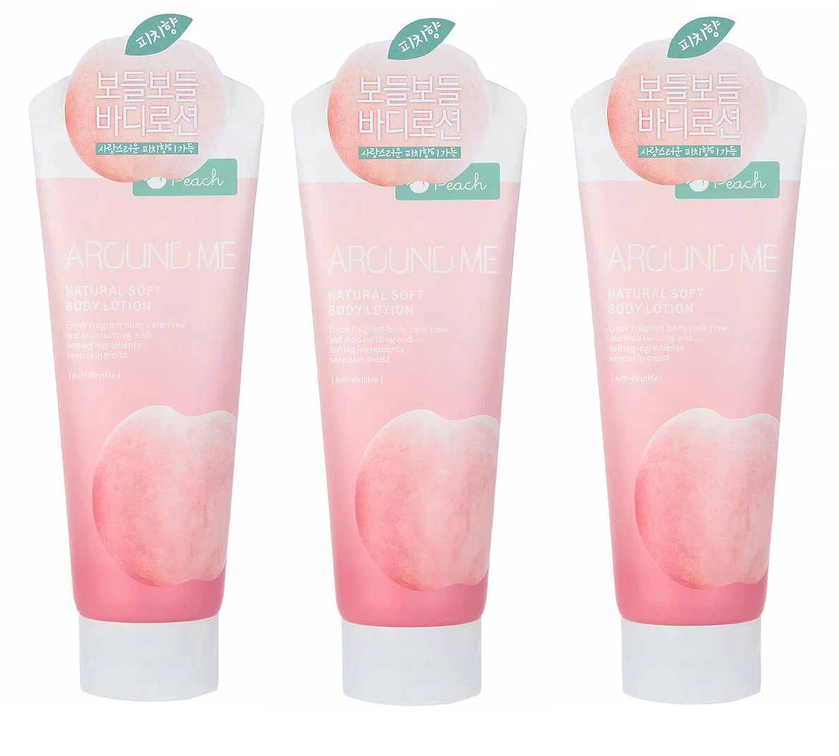 Лосьон для тела WELCOS Around Me Natural Soft Body Lotion Peach 230 мл 3 шт