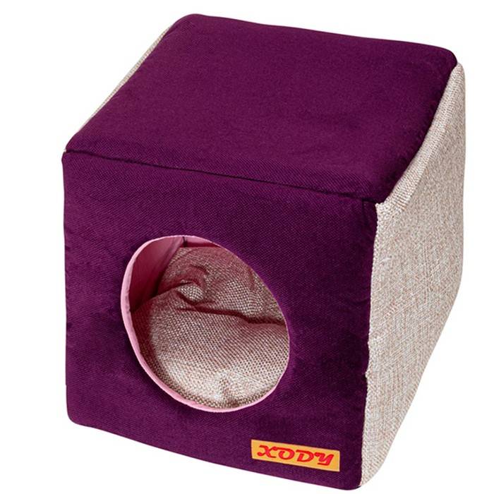 Домик для кошек и собак Xody Куб Трансформер №2 Violet 30х30х30 см