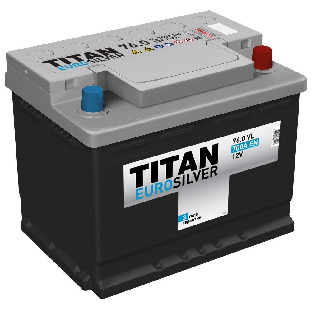 

Аккумулятор автомобильный TITAN Euro Silver 76 Ач обратная полярность, Euro Silver 76.0