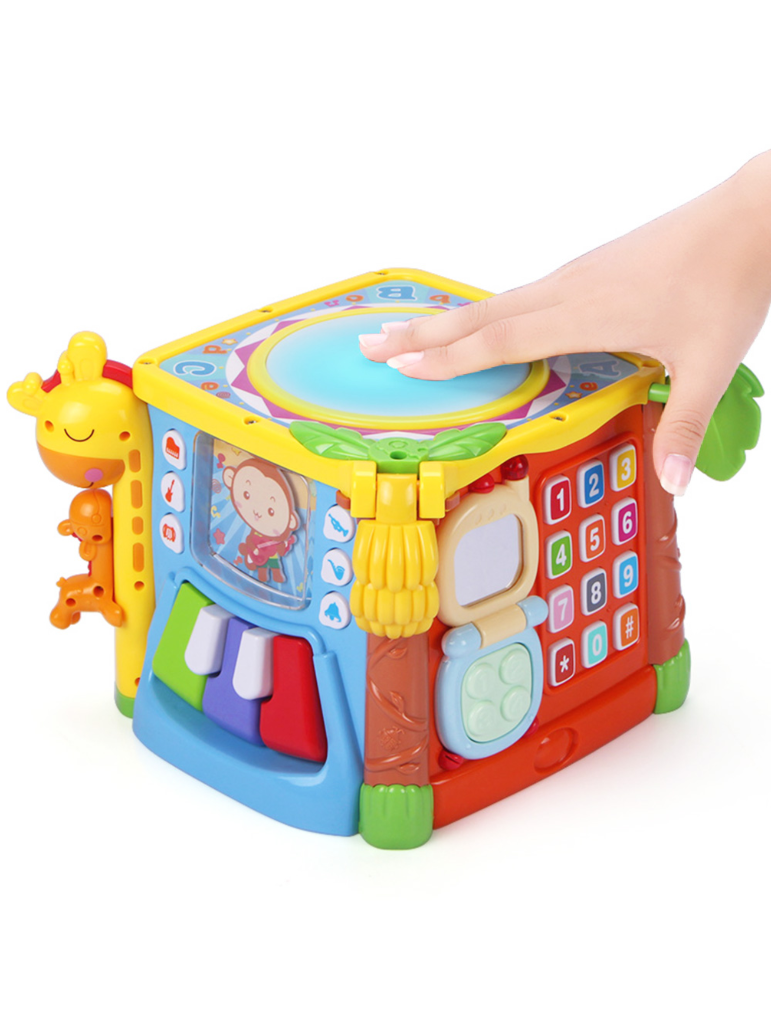 Многофункциональная музыкальная развивающая игрушка куб бизиборд 30000018 развивающая игрушка dolu логический куб многофункциональный
