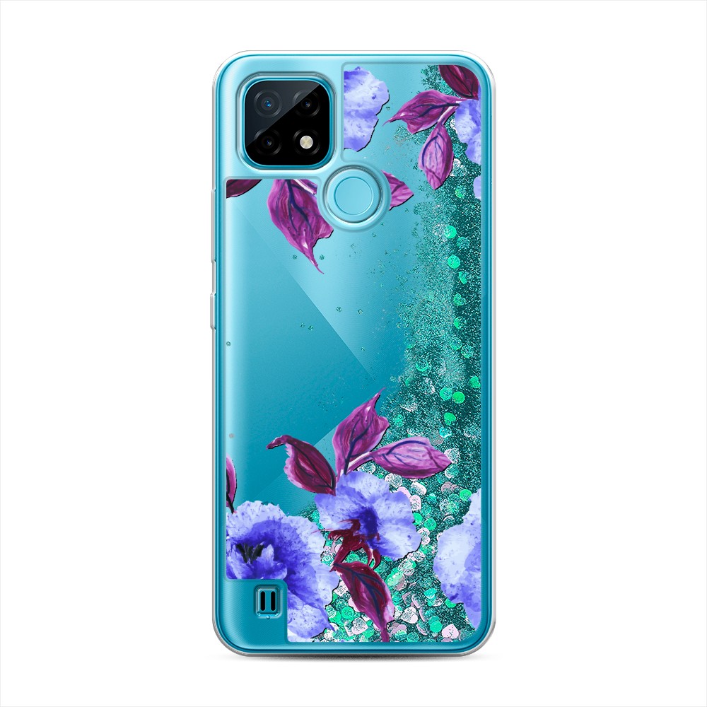 

Жидкий чехол с блестками "Цветочная фантазия 5" на Realme C21