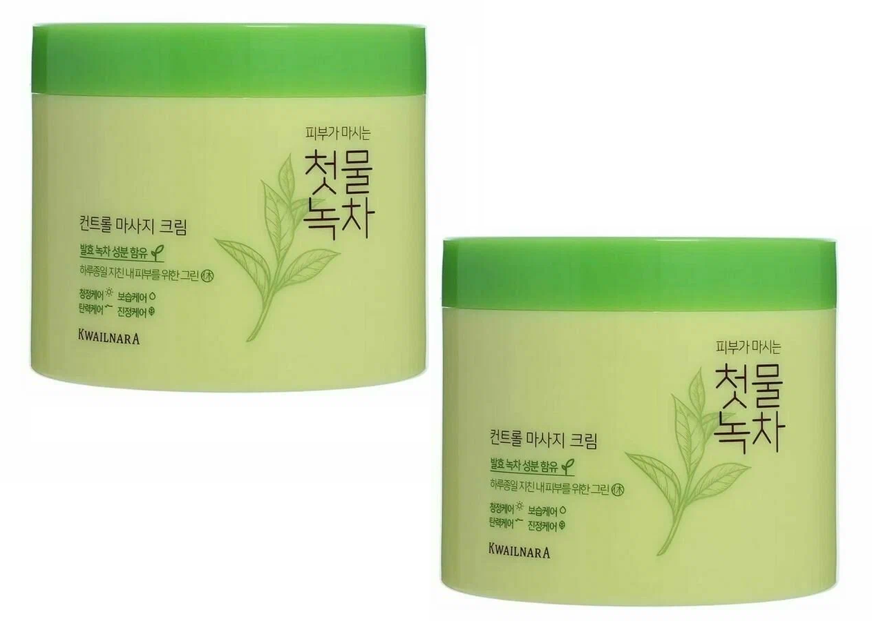 Крем WELCOS Green Tea Control Massage Cream 300 мл 2 шт