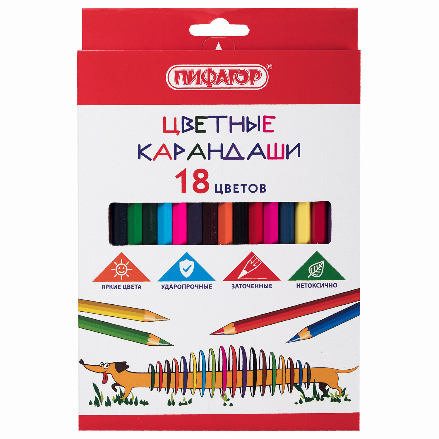 

Карандаши цветные Пифагор 181807 18 цветов, Разноцветные, 181807