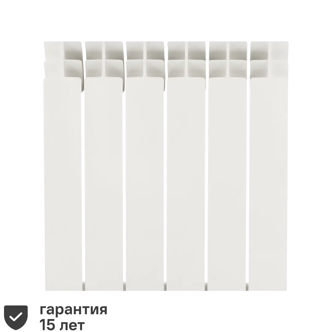 Радиатор Monlan Aluminium 500/96 алюминий 6 секций боковое подключение цвет белый