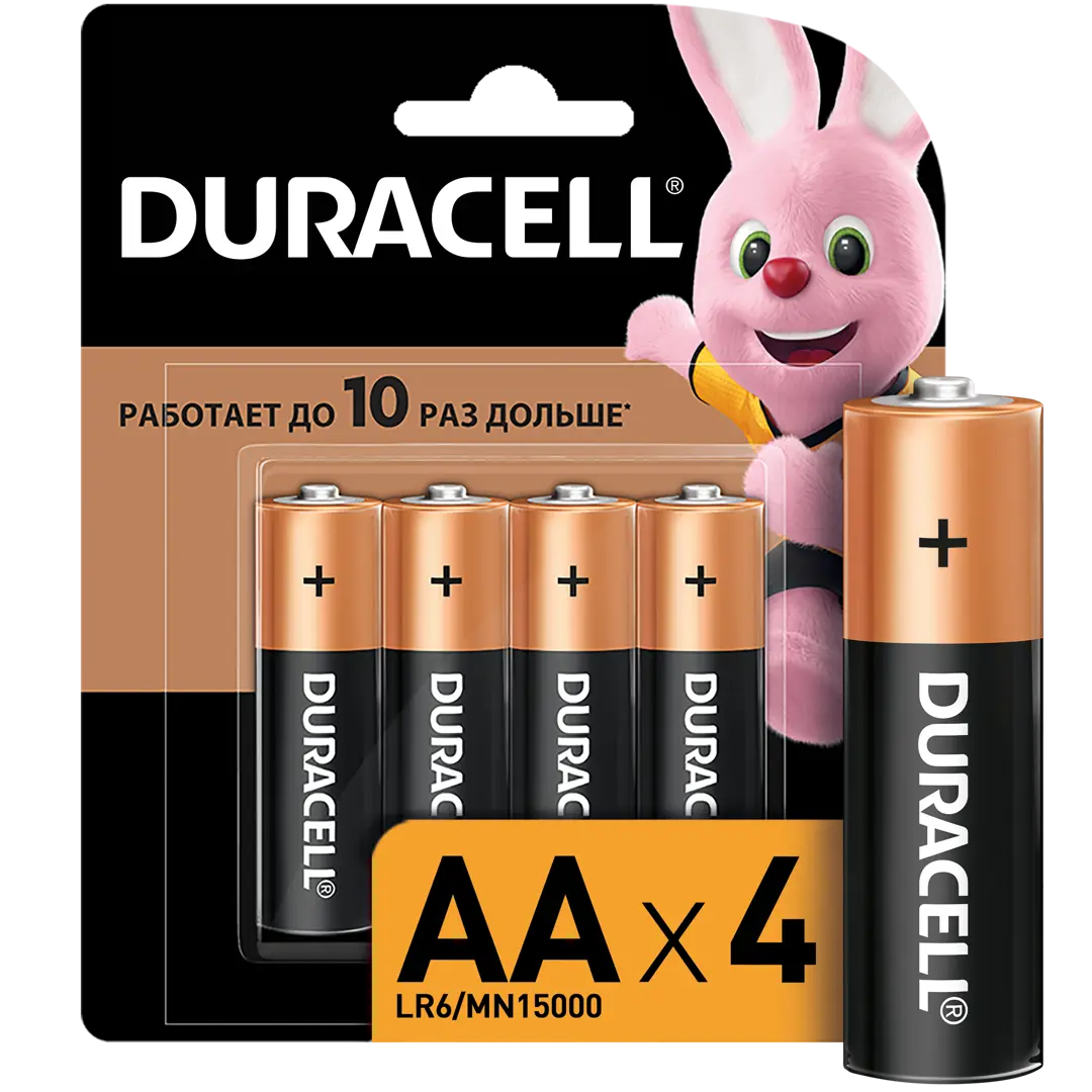 Батарейка алкалиновая Duracell AA/LR6 4 шт