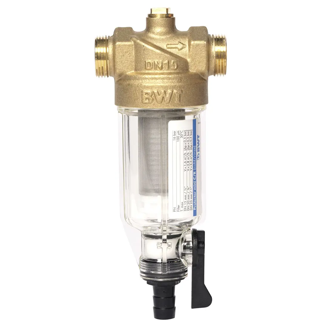 

Фильтр механической очистки BWT Protector Mini 1/2" для холодной воды, 100 мкм