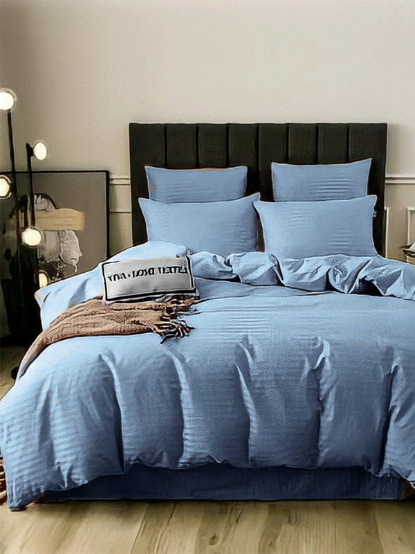 

Наволочка комплект 2шт сатин-страйп Milky Garden "M-BLUE" 70x70 см на молнии