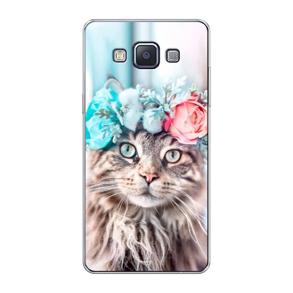 

Чехол Awog на Samsung Galaxy A5 / Самсунг A5 "Кот в венке", Серый;голубой;розовый, 20450-2